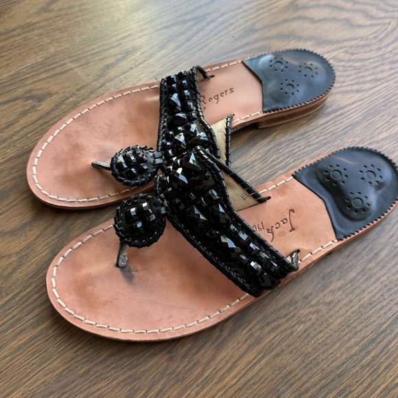 Jack Rogers Sandals black bohemian boho cottagecore size 10 - Picture 3 of 5